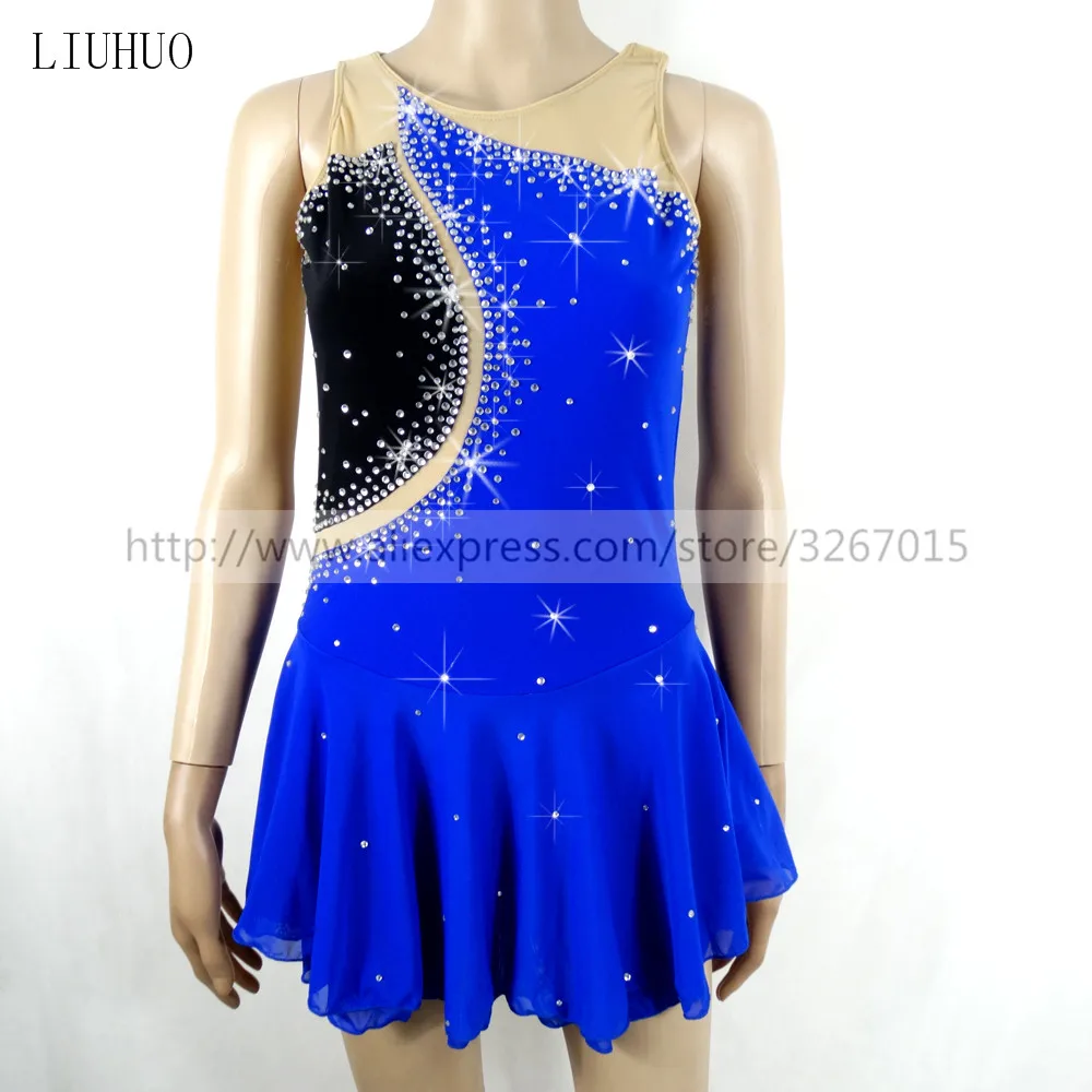 Платье для фигурного катания женское платье на коньках без рукавов с круглым