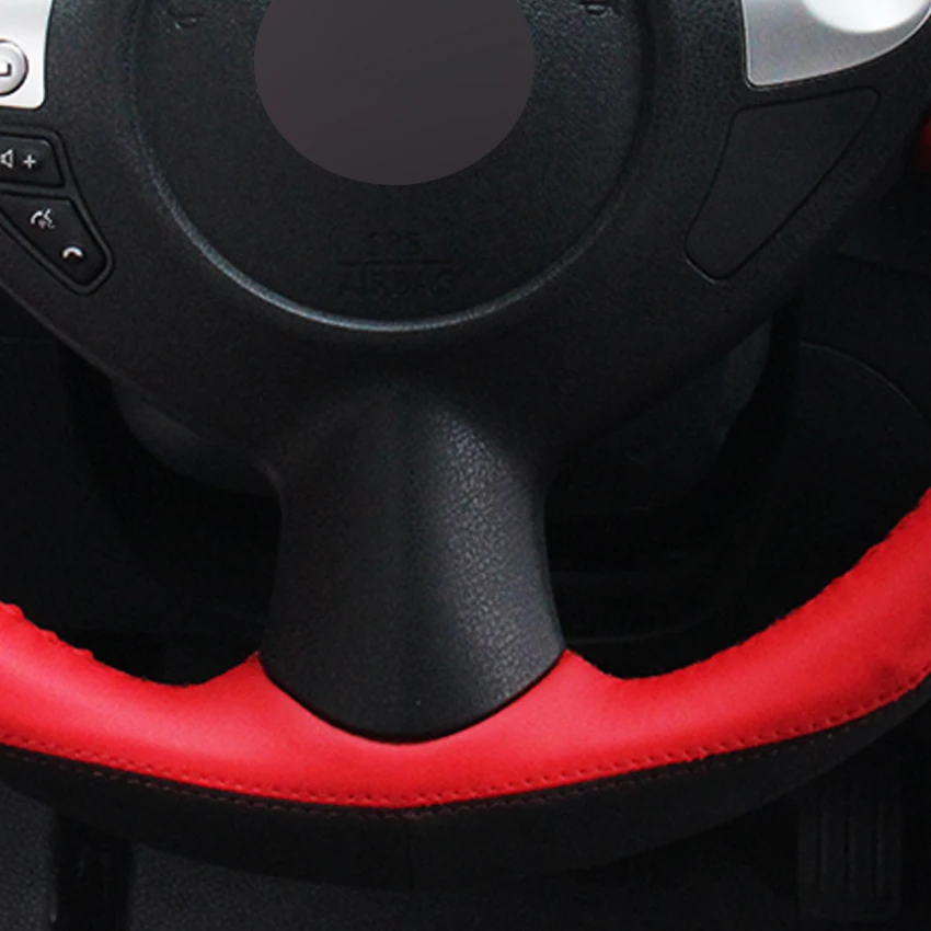 Car Steering Wheel Cover Black Suede Red Genuine leather for Infiniti FX FX35 FX37 FX50 Nissan Juke Maxima 2009-2014 Sentra | Автомобили и