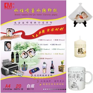 (100 шт.лот) A4 Размер струйная водная горка переводная бумага белый фон печать бумага струйная водная горка переводная бумага бесплатно