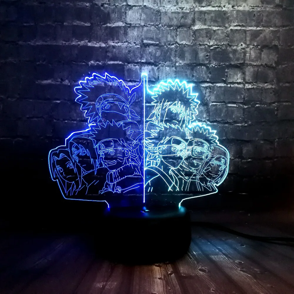 Новый 3D Лава смешанный 7 цветов изменить Uzumaki Наруто японского аниме тема блеск