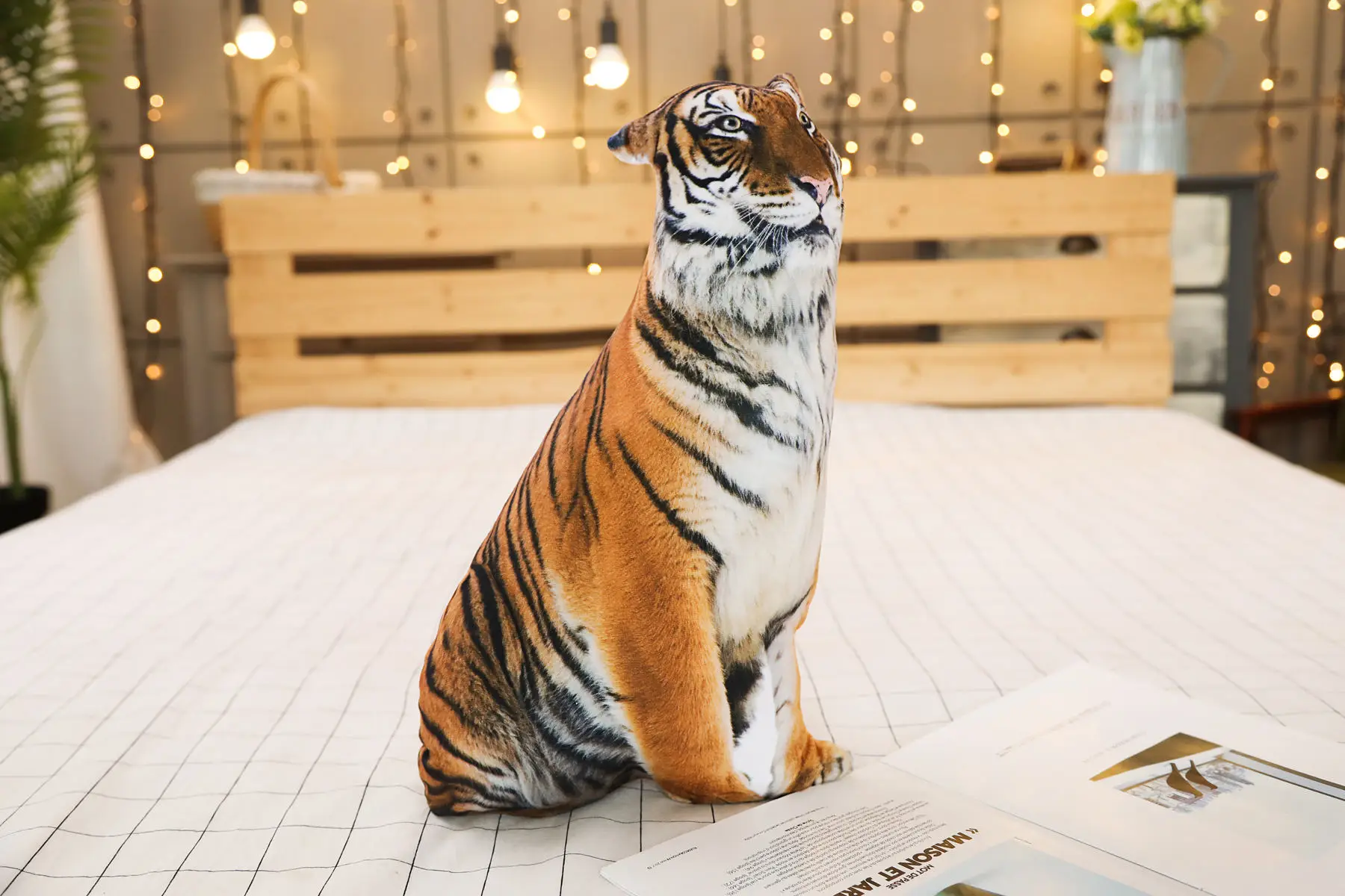 3D Плюшевые подушки в форме животных, реалистичные кошки, тигры, котенок, лежа, сидя, стоящая подушка для домашних животных, 50 см/70 см