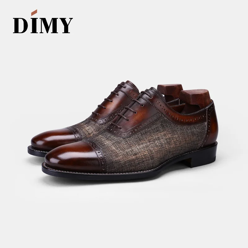 DIMY 2019 British business dress shoes color men's Oxford with leather breathable handmade | Обувь