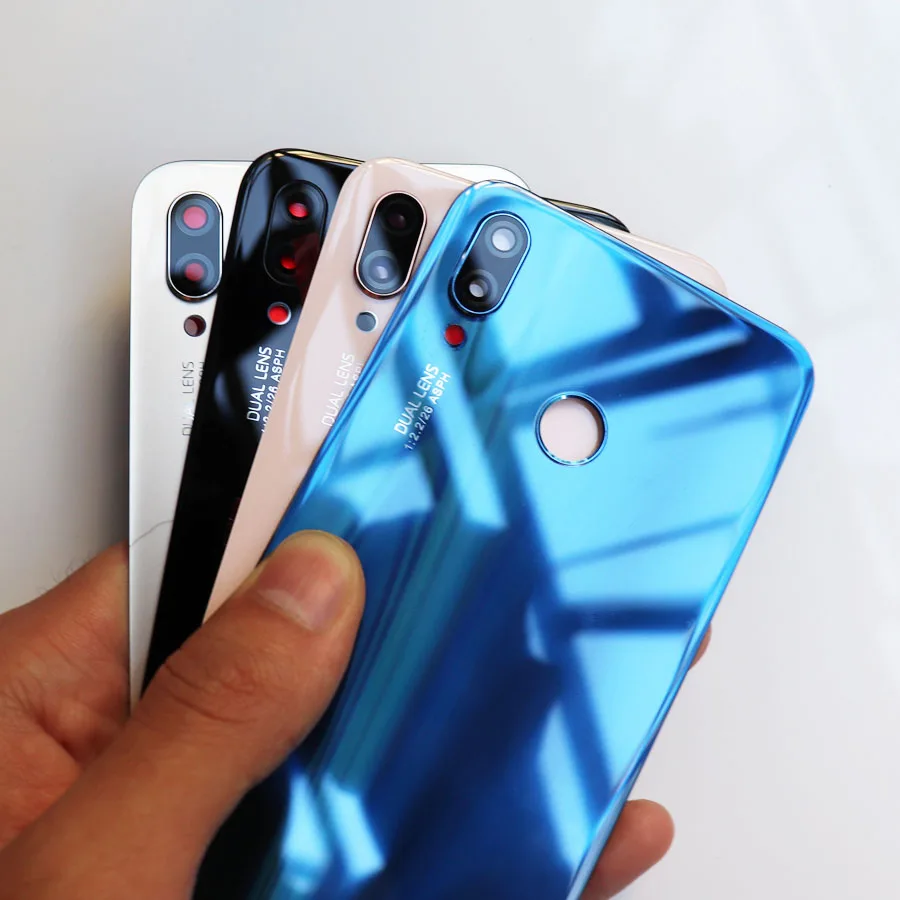 Оригинальное 3D стекло для huawei P20 lite Задняя стеклянная панель крышка батареи задняя дверь Корпус Замена Nova 3e задняя крышка+ клей