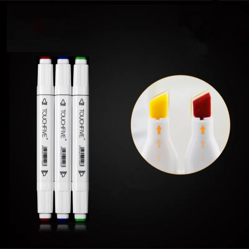 Маркеры TOUCHFIVE 168 цветов маркеры на спиртовой основе с двойной головкой для