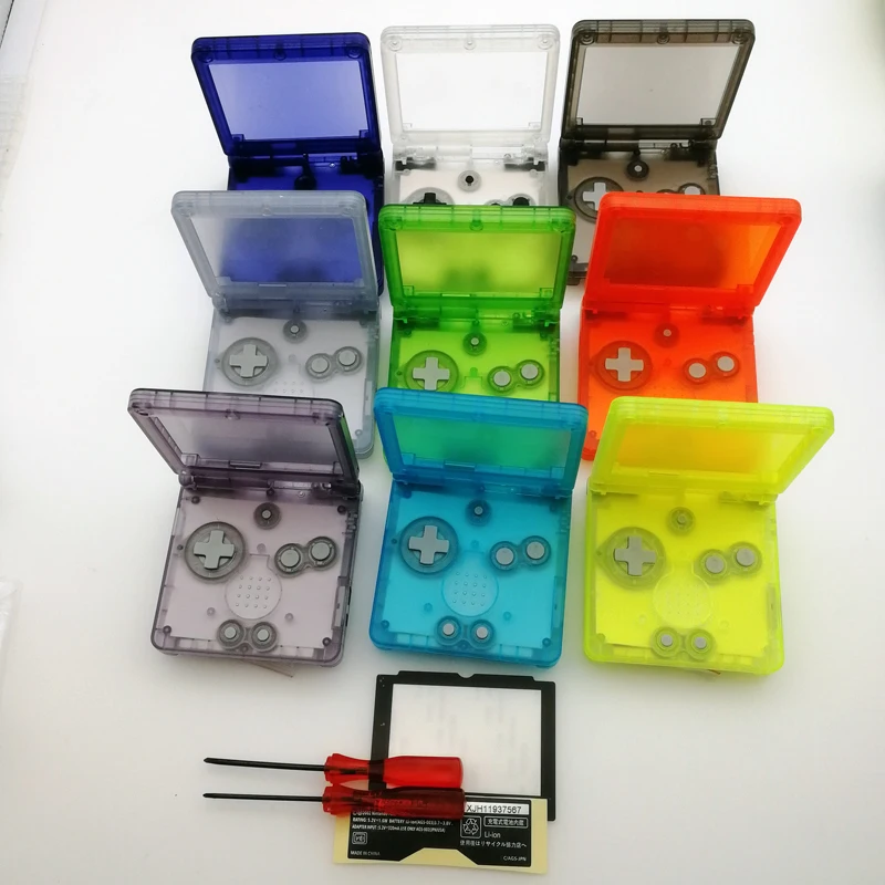 Transparent Clear white Green purple black Red GITD Luminous For GameBoy Advance SP Shell For GBA SP console Housing Case Cover