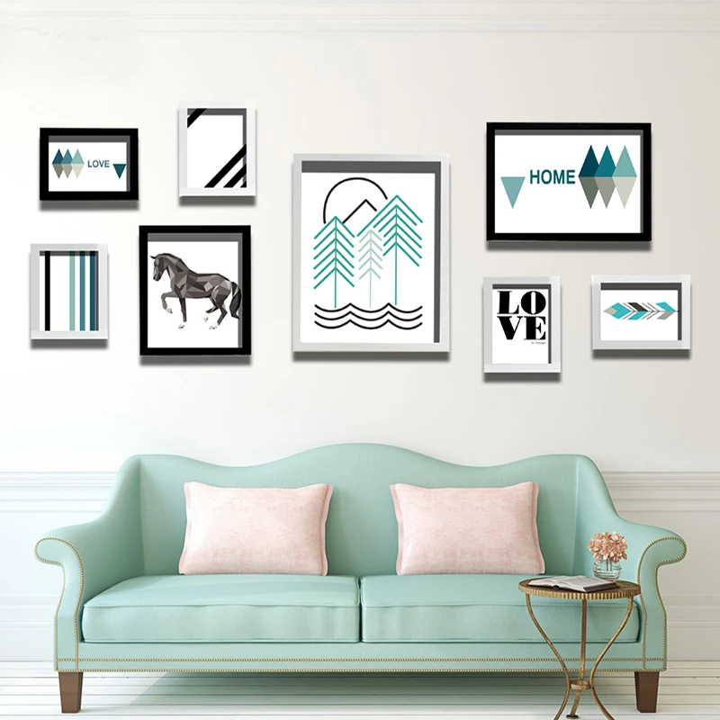 Новинка 8 шт./компл. современные настенные картинные рамы деревянные для комнаты