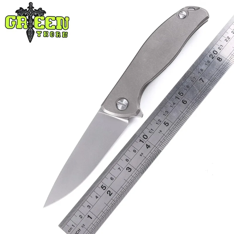 Складной нож Green thorn F95 Flipper титановый Карманный резец с плоской ручкой лезвие D2 TC4