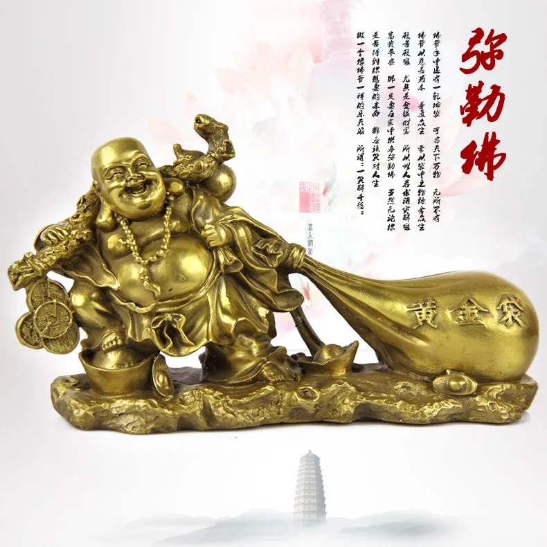 Bless Maitreya Pavilion opening copper bronze ornaments fora bag smiling Buddha large | Дом и сад