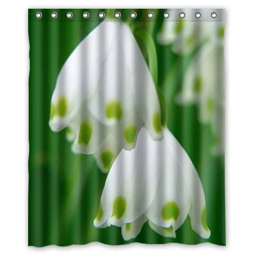 New Fashion Beautiful Flowers Convallaria Polyester Shower Curtain Bathroom Waterproof Bath with Hooks 152x182cm | Дом и сад