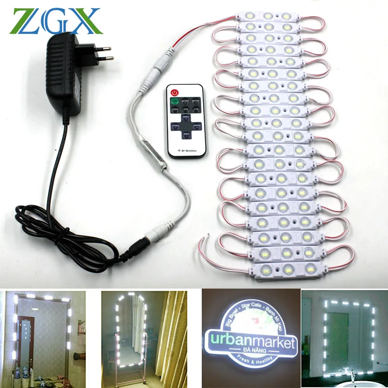 

LED Light Makeup Mirror Car Decor Light Table Desktop Led Lamp Vanity 3 Folding Adjustable Brightness Cosmetic Mirror Waterproof