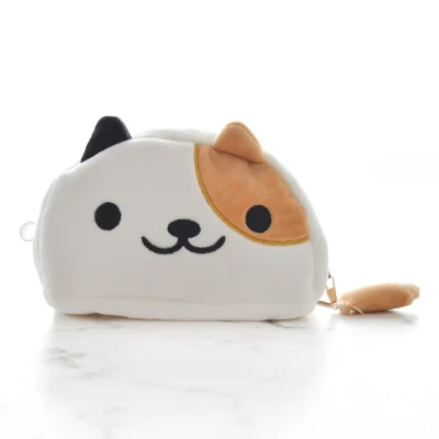 White and Coffee Милый чехол для карандашей с кошкой, плюшевые игрушки из мультфильма, Подарочная сумка для карандашей Kawaii, Большая вместительная коробка для карандашей для девочек, Канцелярия для мальчиков, школьные принадлежности - Цвет: White and Coffee