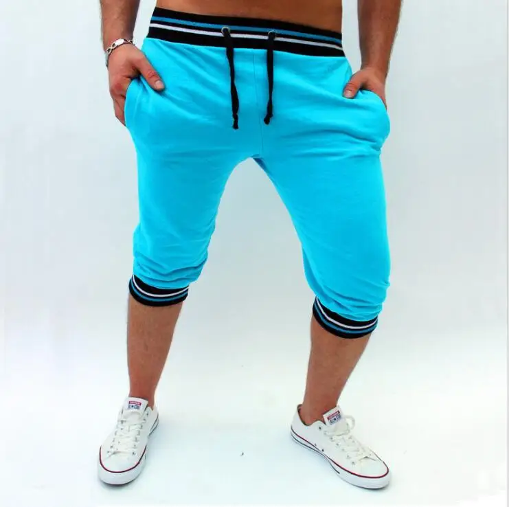 2017 Men's Short Soft Men Homewear with Pocket Casual Solid Elastic Waist Shorts Leisure Trunks Slim Straight Bermuda #A0 | Мужская