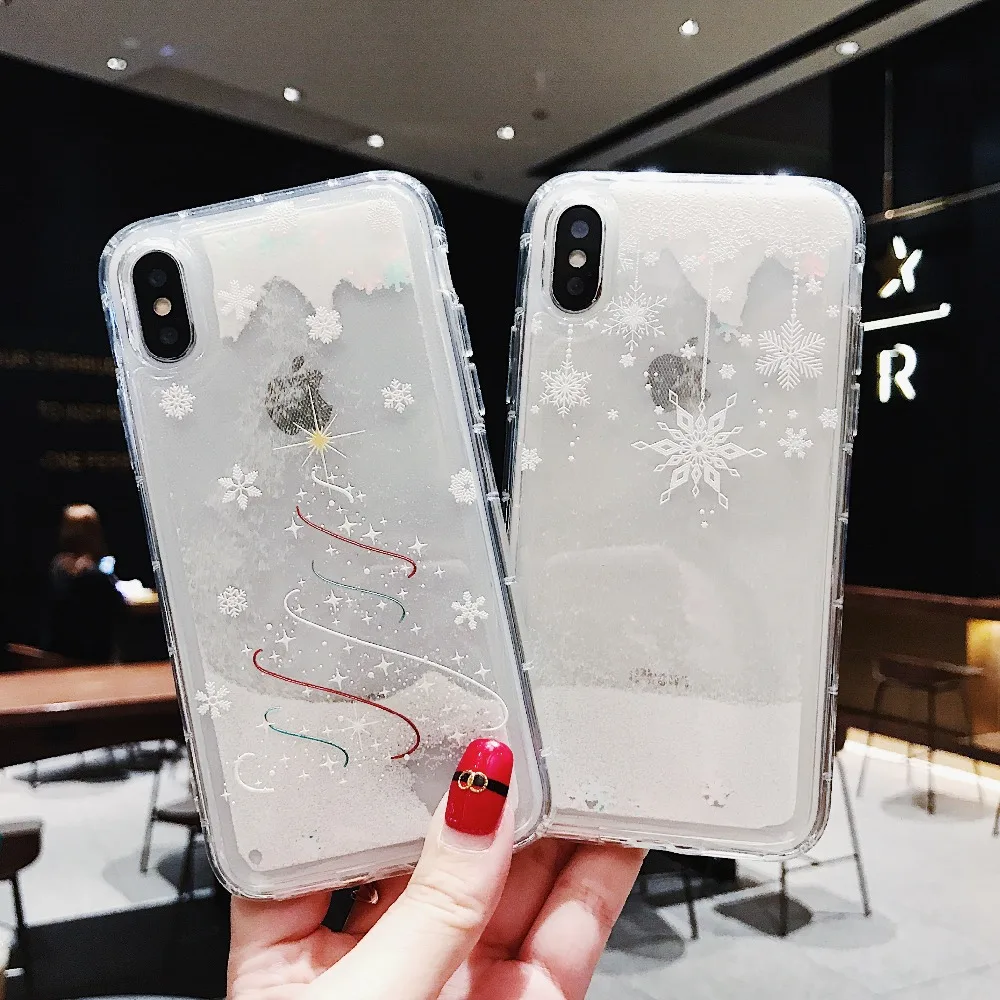 Рождественские Чехлы для iPhone 7 Plus 8 XS Max XR X Силиконовый чехол телефона Edge
