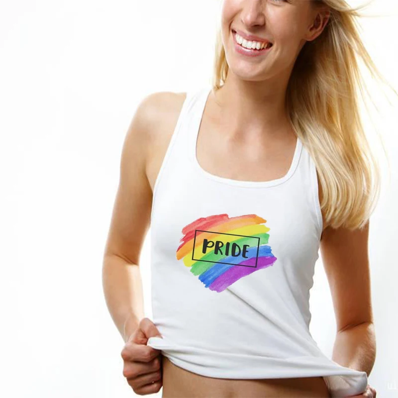 Яркие женские топы на бретельках с принтом pride повседневные хлопковые очень