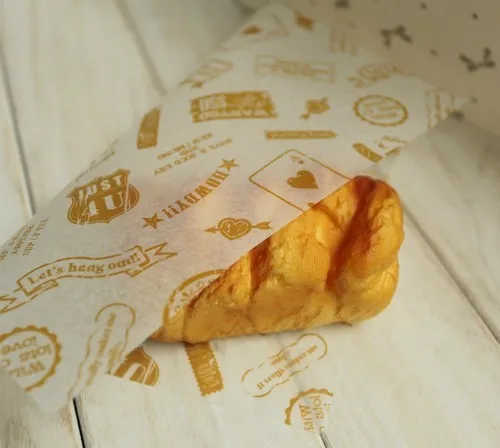 200 желтая вощеная бумага с логотипом покрытием защитой от жира для сэндвичей