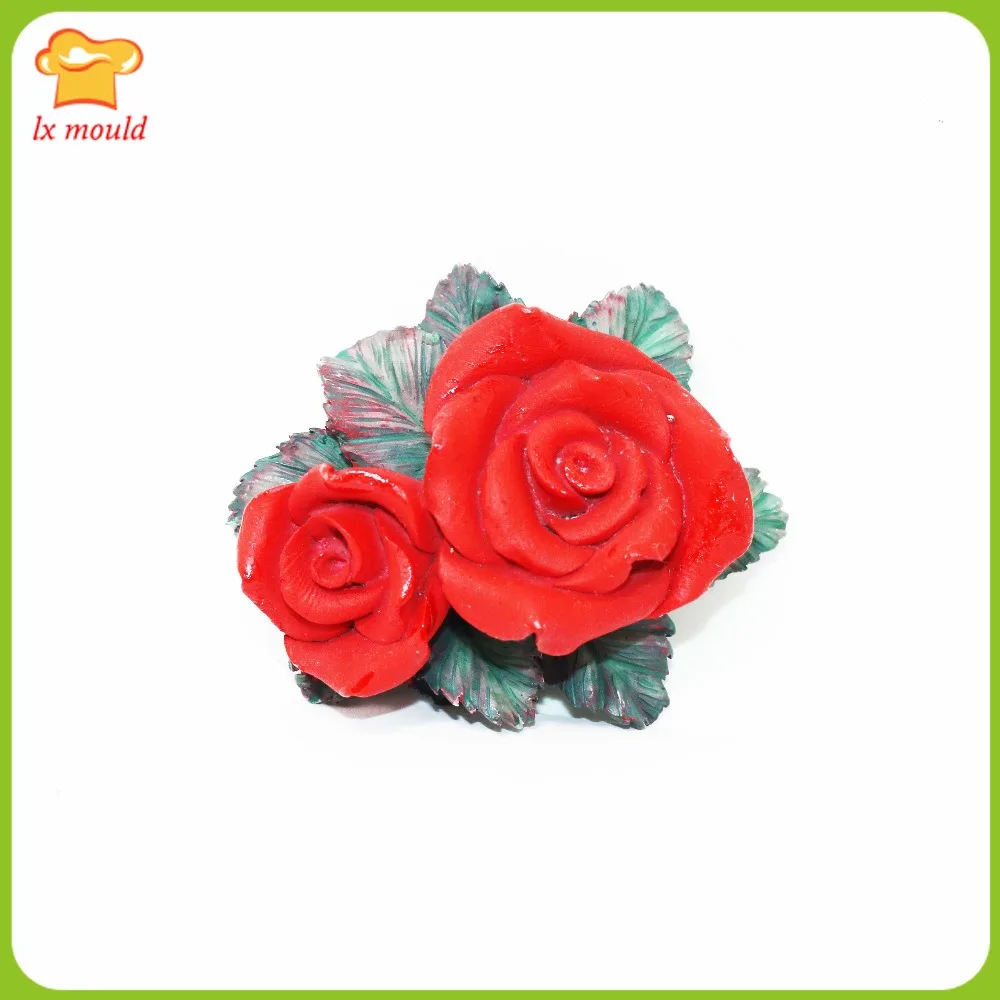

2021 New Turn Sugar Candy Molds 2 Rose 3D Candle Moulds