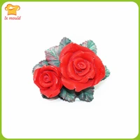 2021 new turn sugar candy molds 2 rose 3d candle moulds