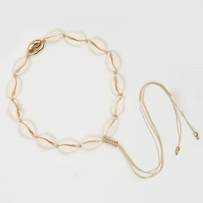 Necklace in A suit Европейское и американское популярное ожерелье с раковинами набор золотого сплава натуральный корпус ручной узел ожерелье Фенечка - Окраска металла: Necklace in A suit
