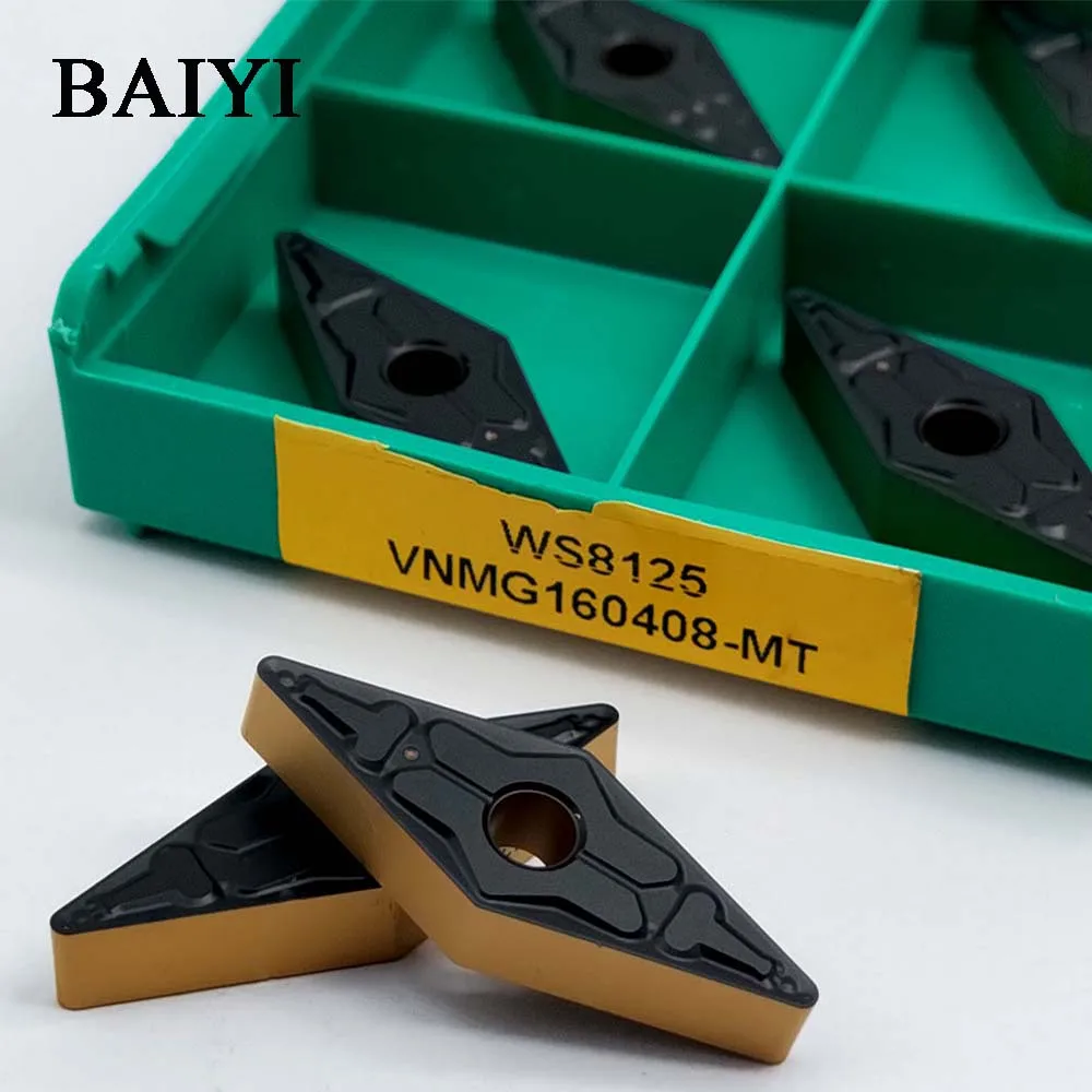 

10pcs VNMG160408 VNMG 332 MT WS8125 CNC Carbide inserts for steel for High quality External Turning Tool lathe Tools