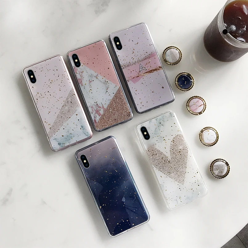 Marble Ring Stand Case For iPhone 8 Luxury Heart Design Bumper 6 6s 7 Plus X XR XS Max Mobile Phone Cases |