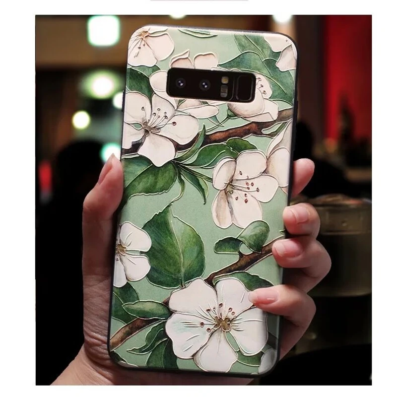 Guokos 3D цветок Мягкий силиконовый чехол для samsung NOT8 A6 A6plus 2018 A9 C8 J5 J7 J5pro 2017 J6 J4 J8 J730 J7pro |