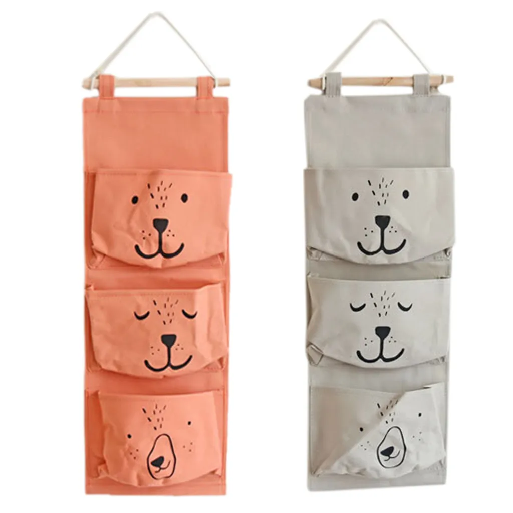 Подвесная настенная сумка для хранения из 3 ткани и льна настенный подвесной шкаф