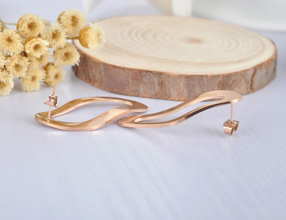 JeeMango Классическая титановая сталь серьги в форме ушей ювелирные изделия Модные