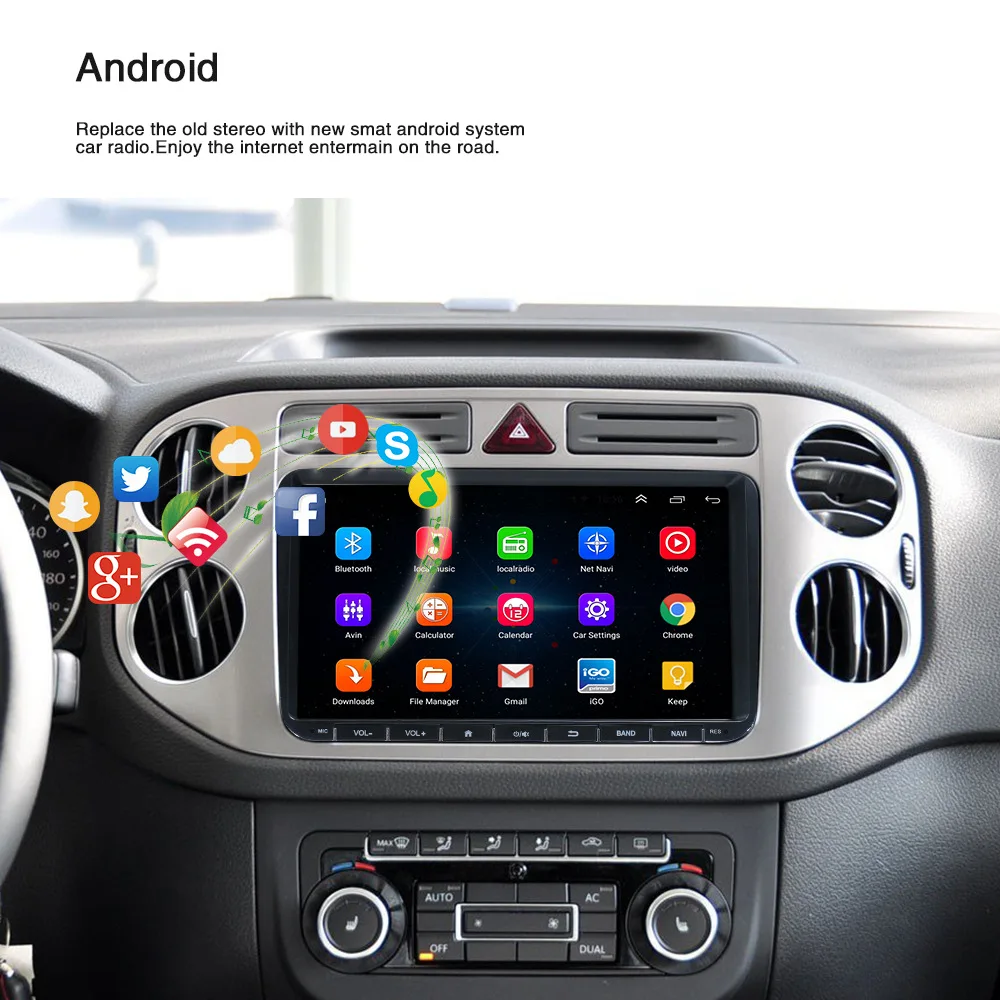 " Автомагнитола для VW Polo Golf Volkswagen Android 8,1 радио Coche Авторадио камера заднего вида 1080P зеркальная связь радио самоходов