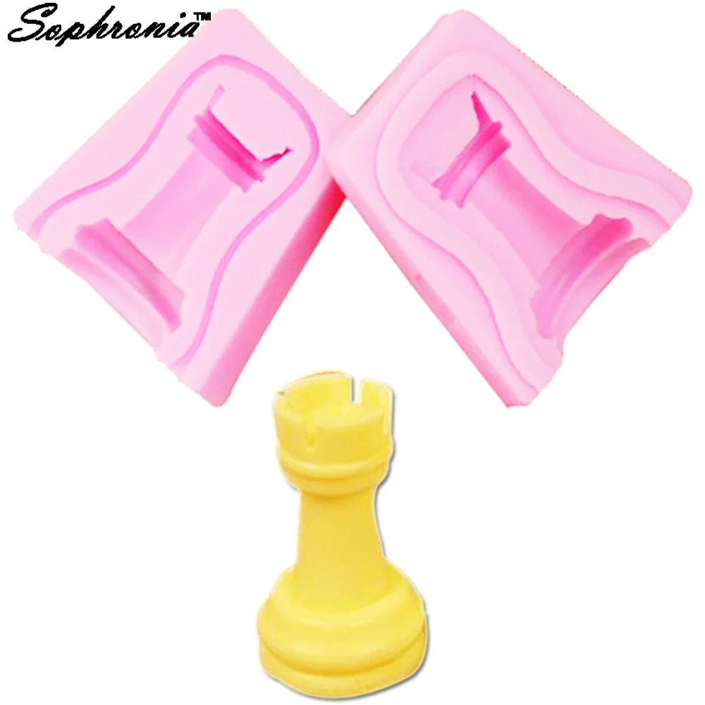 Шахматная доска Rook 1pcs силиконовая форма для УФ Смола Gumpaste Surgarcraft Глазурью Ручной