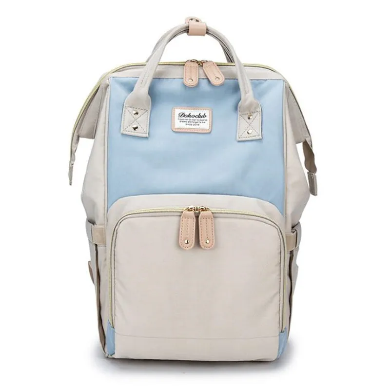 Beige Blue Dokoclub сумка для подгузников для мам, большая сумка для кормления, рюкзак для путешествий, дизайнерская сумка для детских колясок, рюкзак для детских подгузников - Цвет: Beige Blue