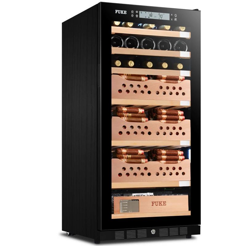 

FUKE шкаф для сигар humidor роскошный светодиодный светильник humidor роскошный шкаф для сигар винный шкаф для сигар кулер для вина FK-48CW5