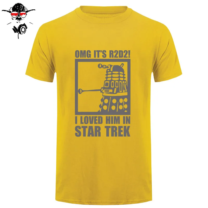 Новая летняя забавная футболка OMG It's R2D2 далек Звездные войны Dr Who Trek хлопковая футболка для мужчин