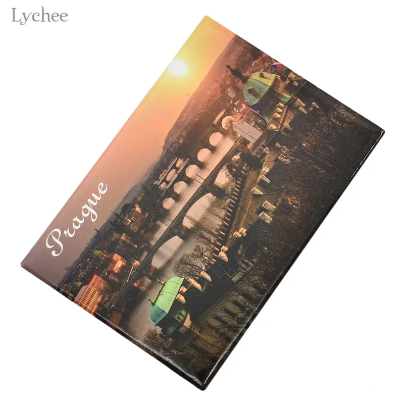 Магнитные магнитные наклейки для холодильника Lychee Life City In The Sunset Prague детские