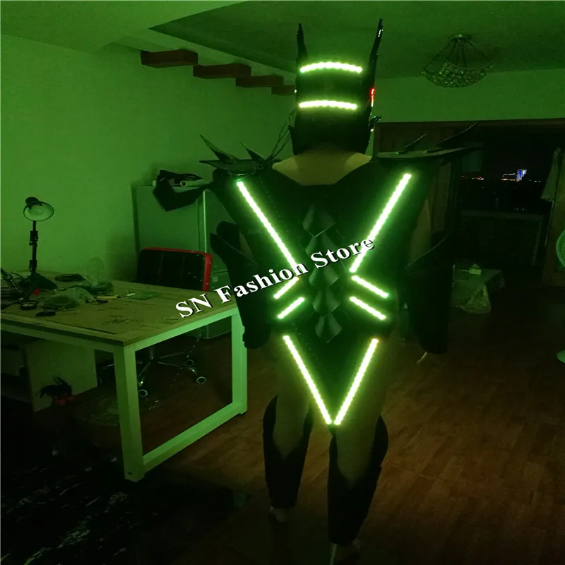AS90 Ballroom dance led costumes robot costume men women stage model show wear party bar dress dj disco cosplay cloth helmet | Дом и сад