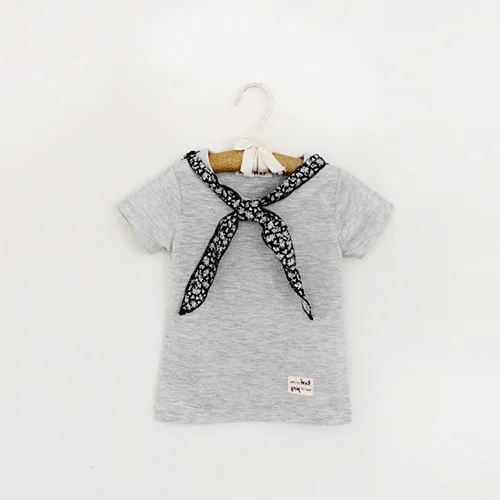 2014 new fashion designed children short sleeved T-shirts kid girls O-neck cotton bow-knot t-shirt high quality | Мать и ребенок