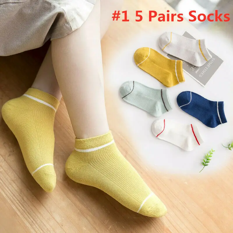 Носки до щиколотки для новорожденных 5 пар/компл. хлопковые нескользящие носки в