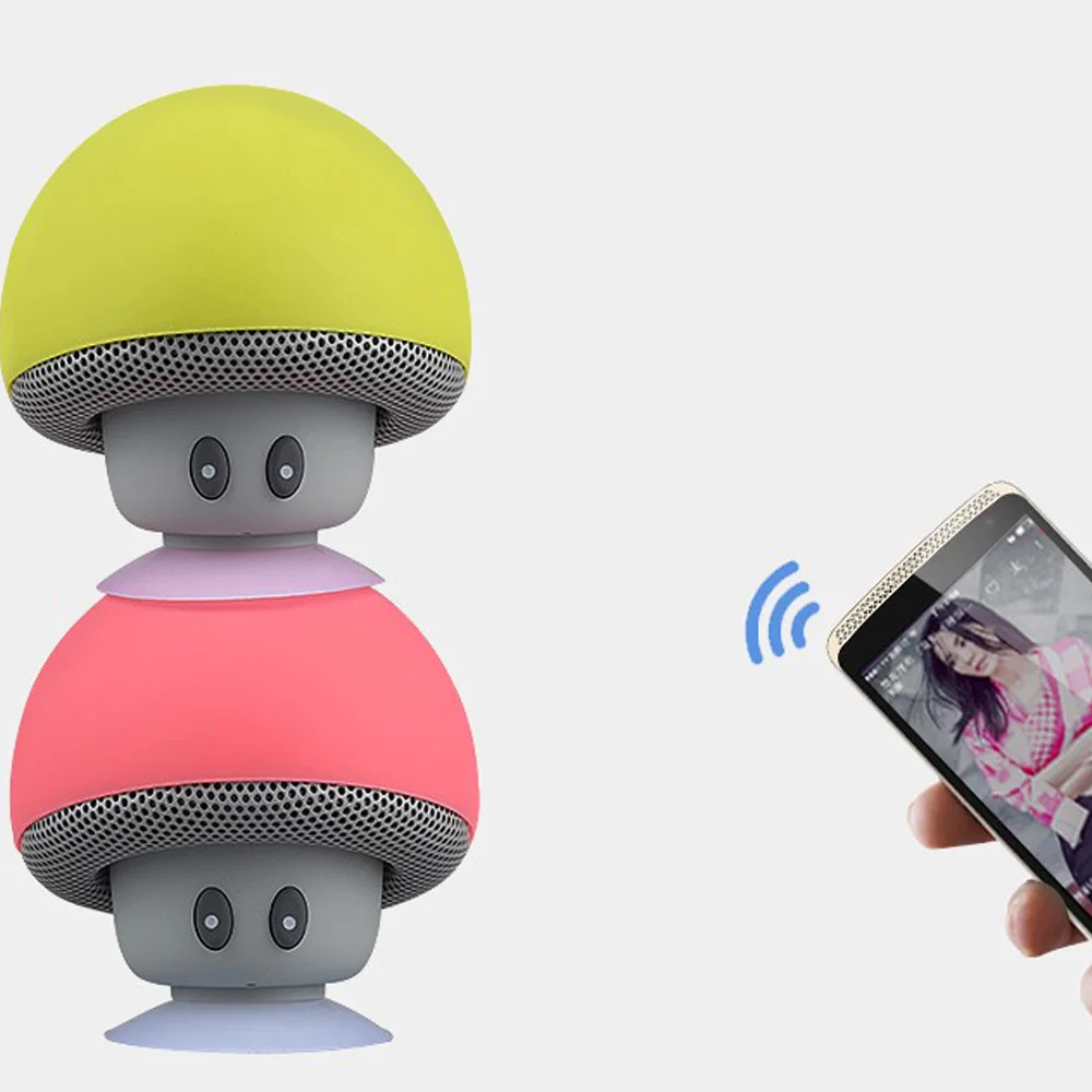 Мультяшный Гриб беспроводной Bluetooth динамик водостойкая присоска Мини bluetooth аудио