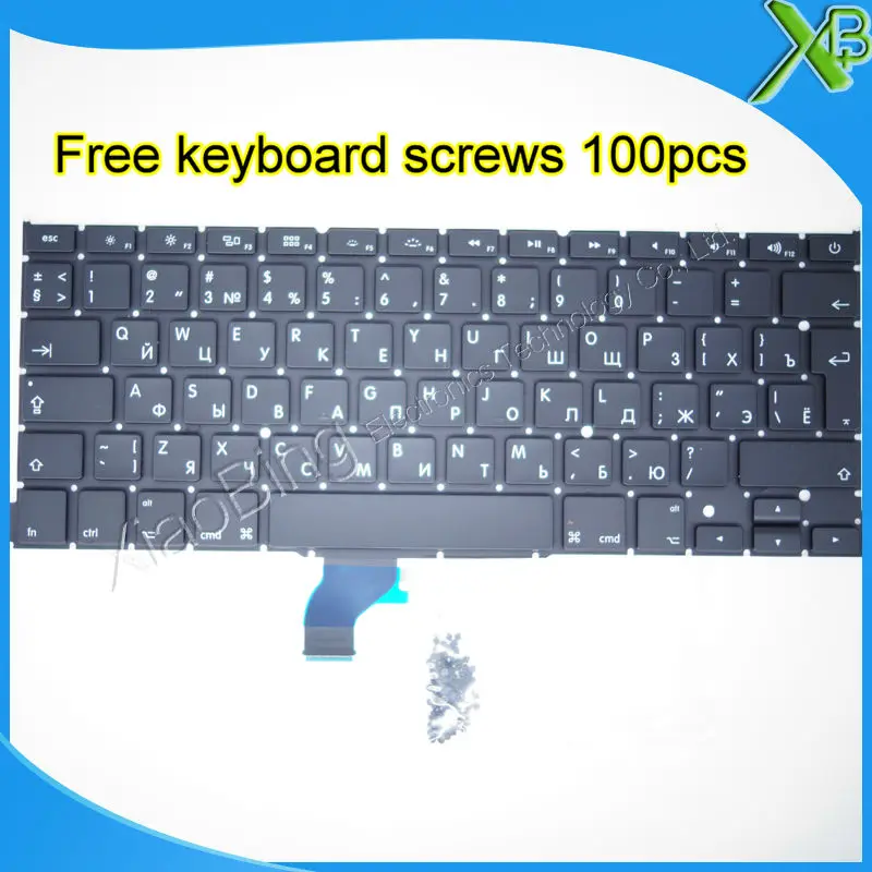 

Brand New For MacBook Pro Retina 13.3" A1502 RU Russian keyboard+100pcs keyboard screws 2013-2015 Years