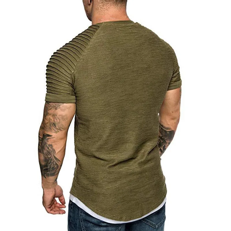 Летняя уличная одежда, футболки, мужская одежда, M-3XL, Повседневная футболка с коротким рукавом, мужские облегающие одноцветные футболки, топы, футболки, мужские футболки