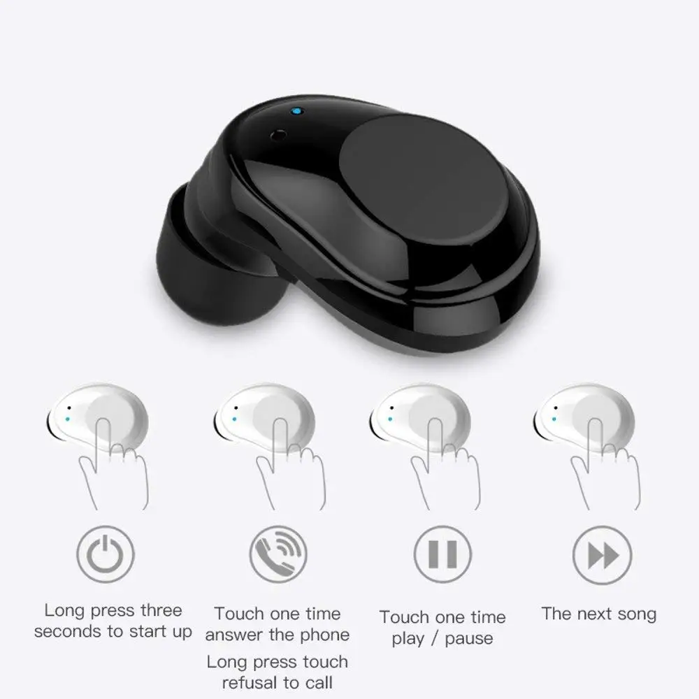 Спортивные Портативный наушники-вкладыши TWS вкладыши Bluetooth V5.0 Беспроводной