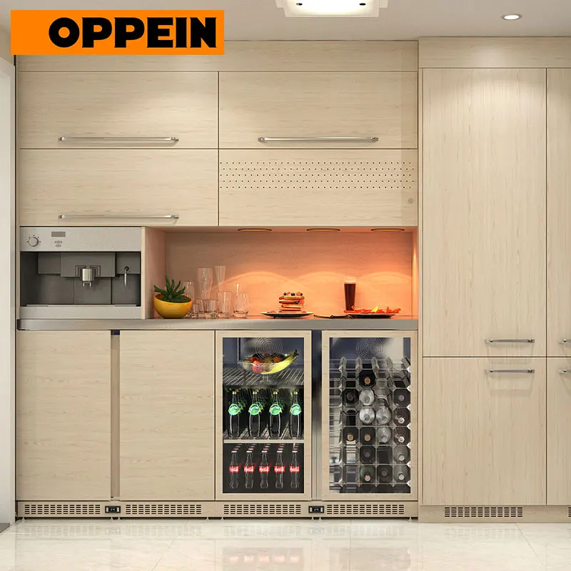 OPPEIN нержавеющая сталь современные кухонные шкафы для продажи (OP17 ST02)|Кухонные