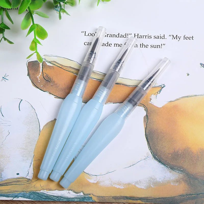 

3Pcs/lot water color Round Soft BRush Pen Set Size Middle ART long Water Brush pen flat nib Watercolor Art marker