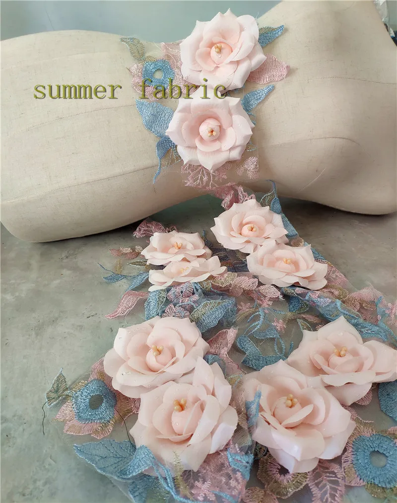 2 шт. элегантные объемные цветочные вышивки Кружевная аппликация кружевной