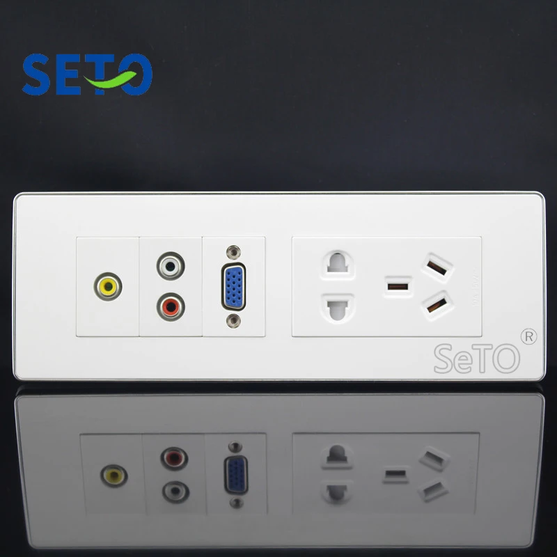 SeTo 118 Тип розетка с пятью отверстиями + желтая красная и белая аудио VGA настенная