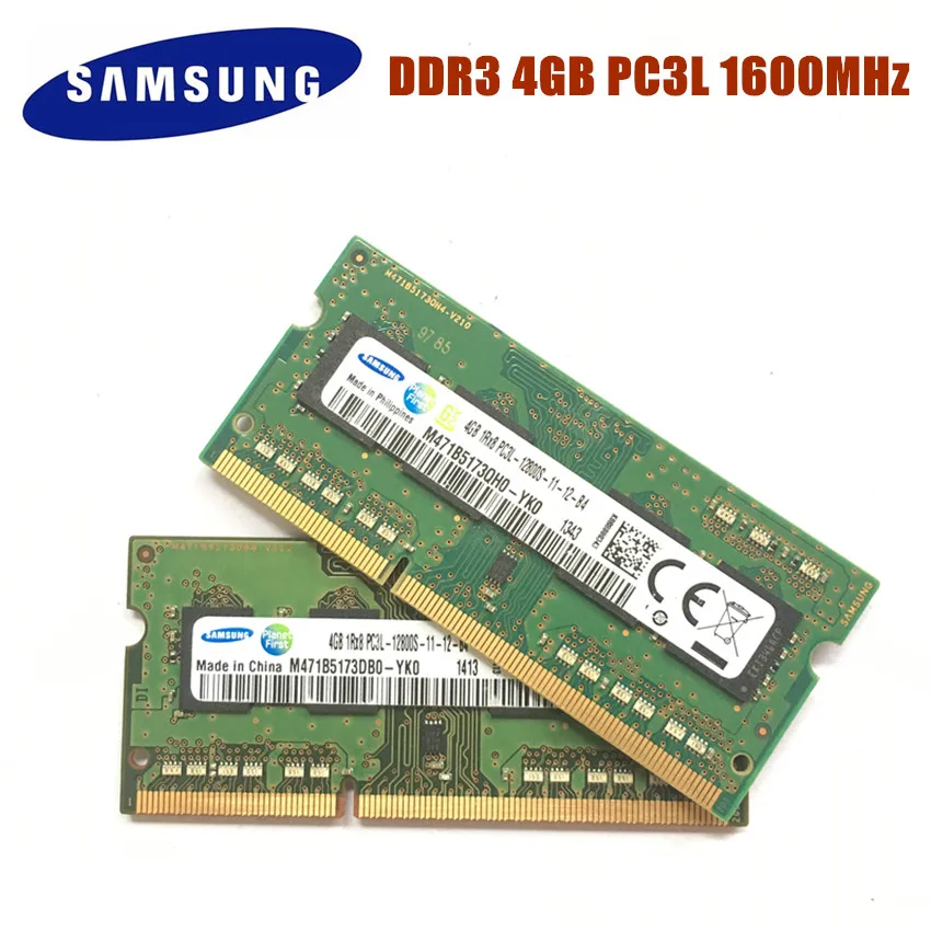 Оригинальный Samsung 4 Гб 1600 МГц DDR3 DDR3L PC3L 12800S память ноутбука г 1 35 в модуль SODIMM