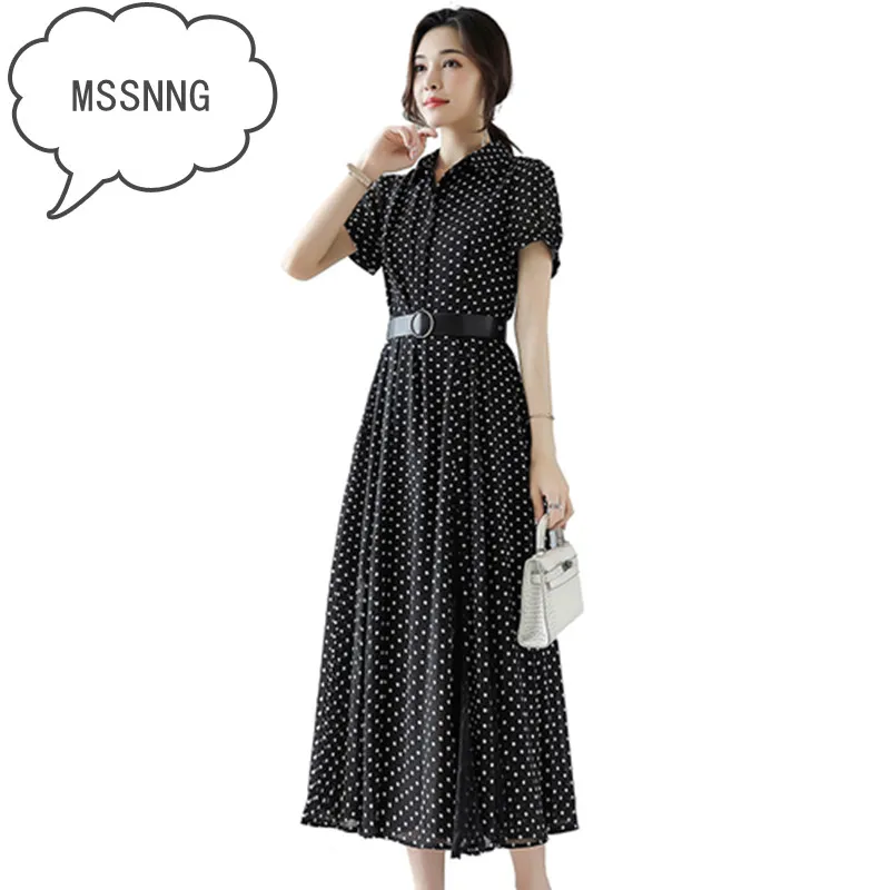 Женское шифоновое платье MSSNNG элегантное богемное черное в Корейском стиле