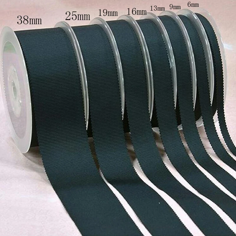 

100 yards 6 9 13 16 19 25 38mm black grosgrain ribbons DIY manual material gift wrapping clothing accessories hat belt crafts