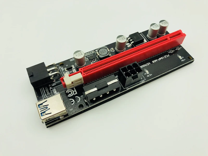 10 шт. новейший PCI Express 1x к 16X PCIE E 009S Molex 6pin адаптер питания SATA USB 3 0 кабель Riser