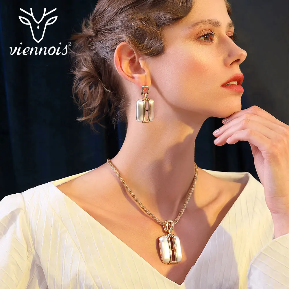 Viennois золото/микс серебряный цвет сережки гвоздики большие кулон набор украшений