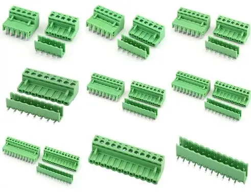 

2EDG5.08 2/3/4/5/6/7/8/9/10/12Pin прямой угол Клеммная Вилка Тип 300 в 15A 5,08 мм Шаг Pcb винтовой клеммный блок резистор